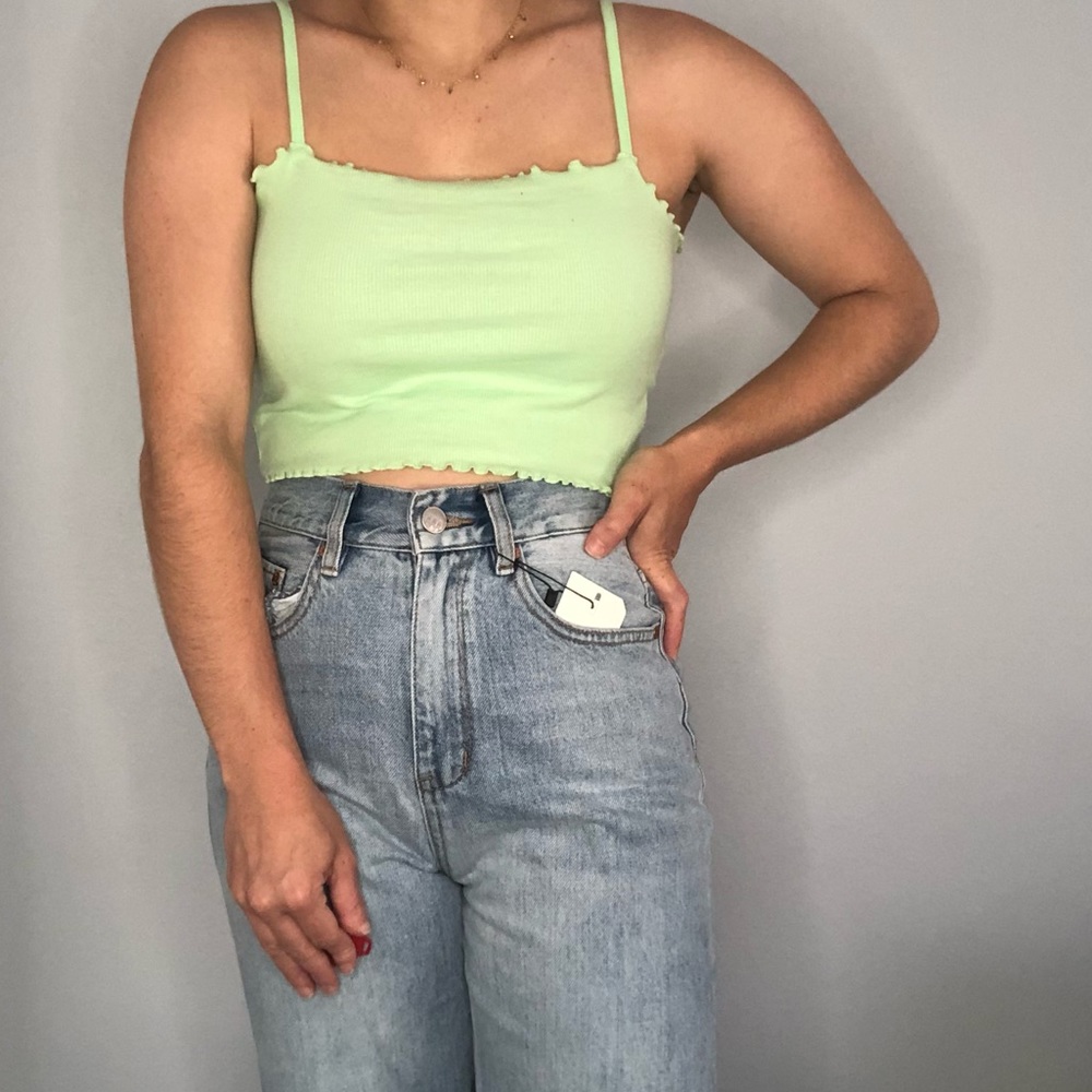 Topshop Mint Green Cropped Tank